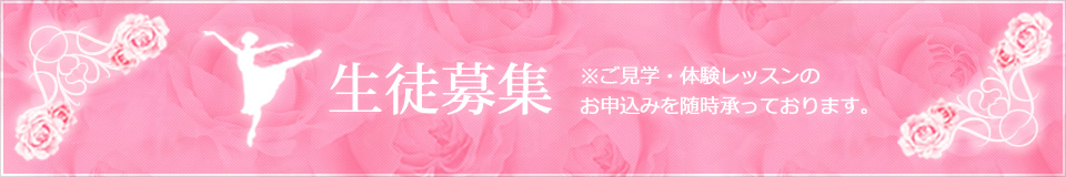 生徒募集 ※ご見学・体験レッスンのお申込みを随時承っております。